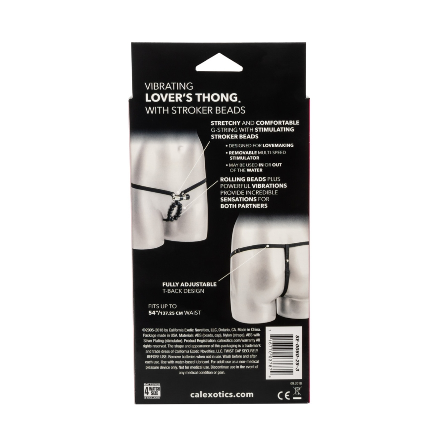 Calexotics Vibrating Lover's Thong With Stroker Beads