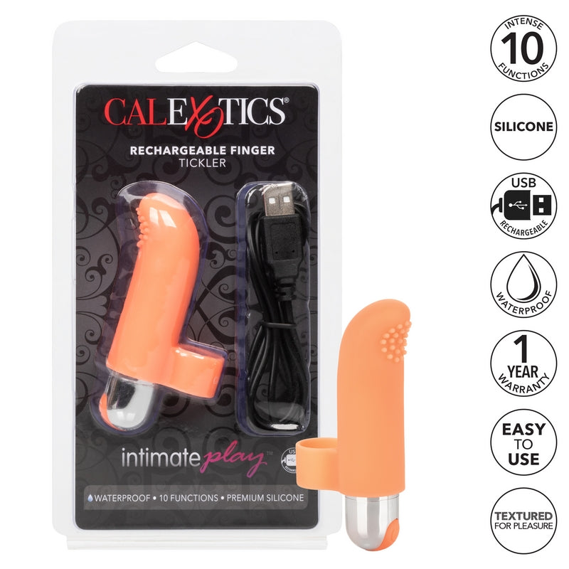 Calexotics Intimate Play Rechargeable Finger Tickler Orange