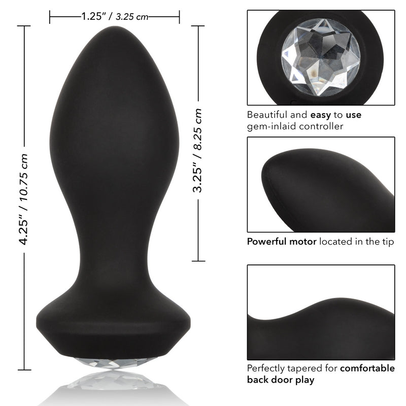 Calexotics Power Gem Vibrating Petite Crystal Probe Black