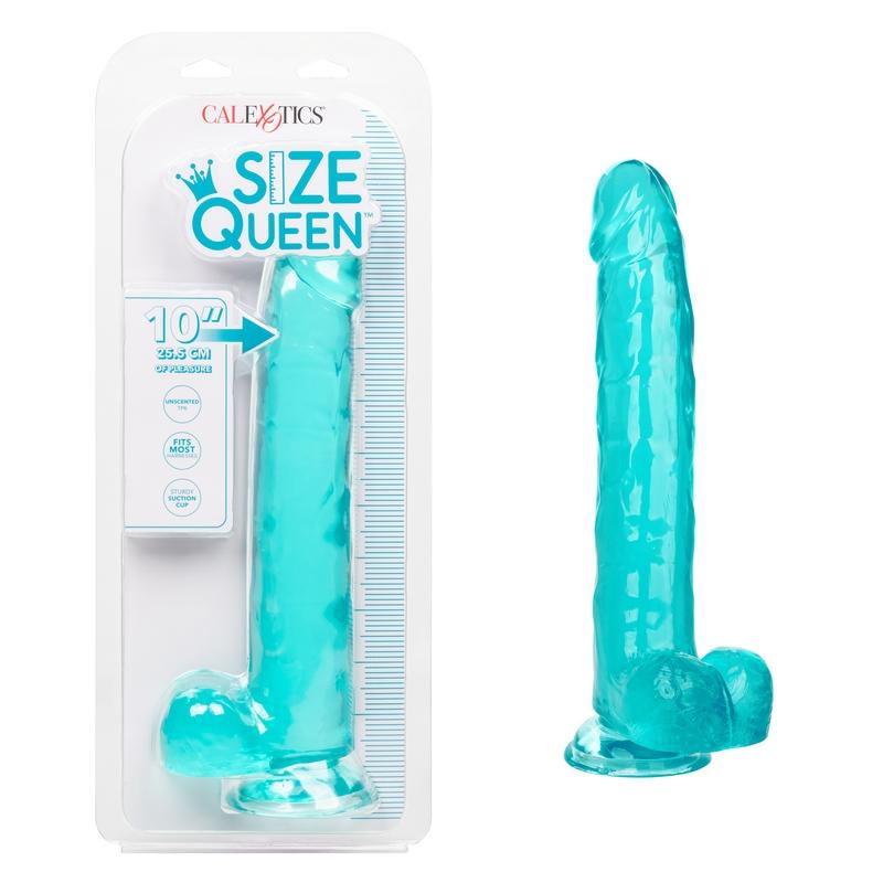 Calexotics Queen 10” Teal Jelly Dildo
