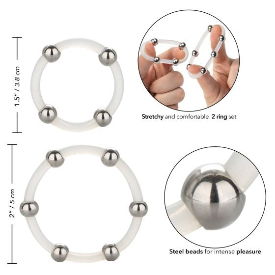 Calexotics Steel Beaded Silicone Ring Set