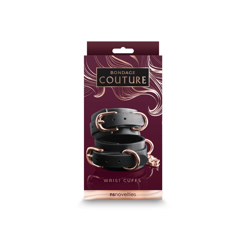 NS Novelties Bondage Couture Black Wrist Cuffs