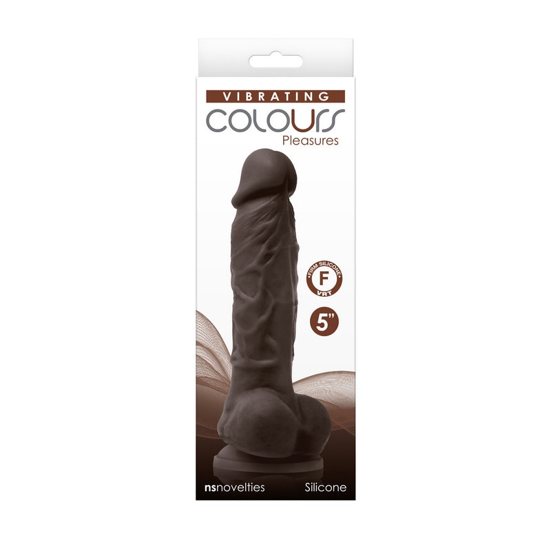 NS Novelties Colours 5″ Vibrating Dark Brown Dildo