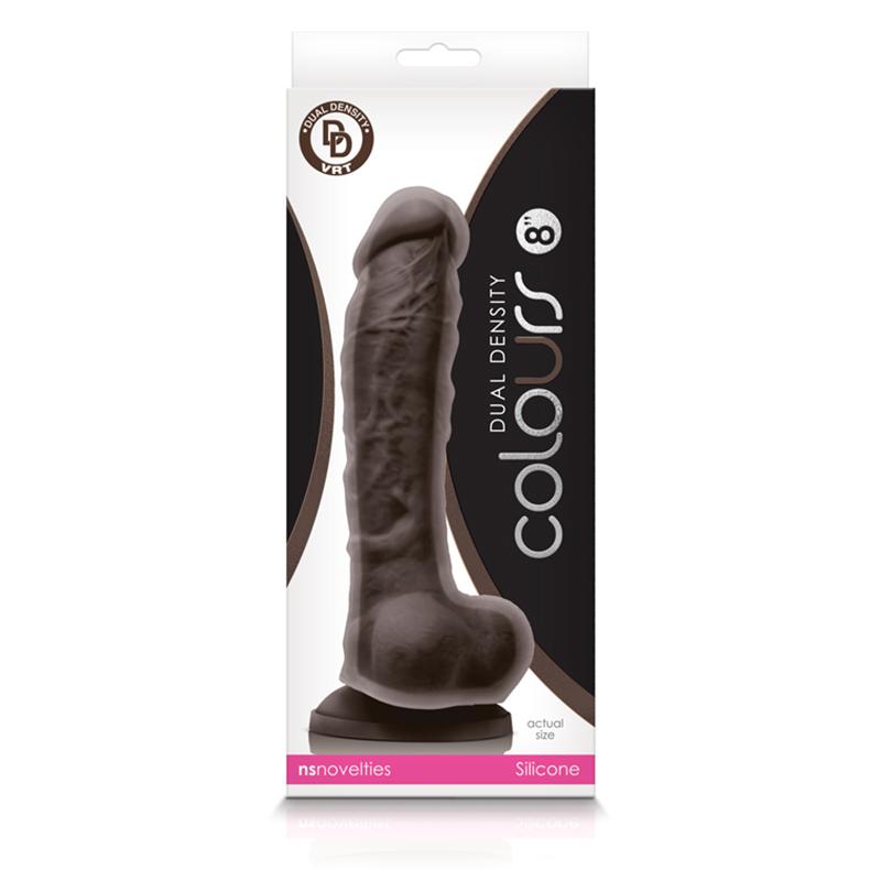 NS Novelties Colours Dual Density 8” Dildo Dark Brown
