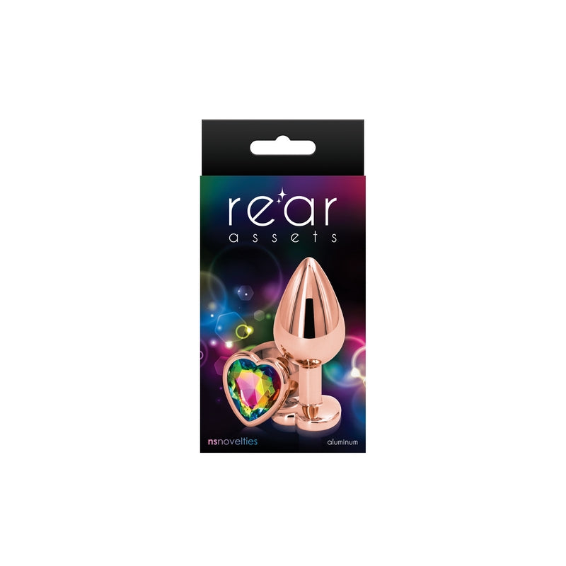 NS Novelties Rear Assets Rose Gold Heart Medium Plug - XOXTOYS