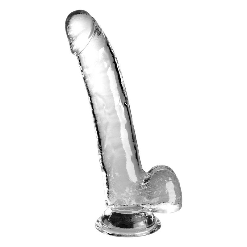 Products King Cock 9" With Balls Clear