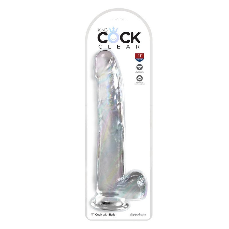 Products King Cock 11" With Balls Clear