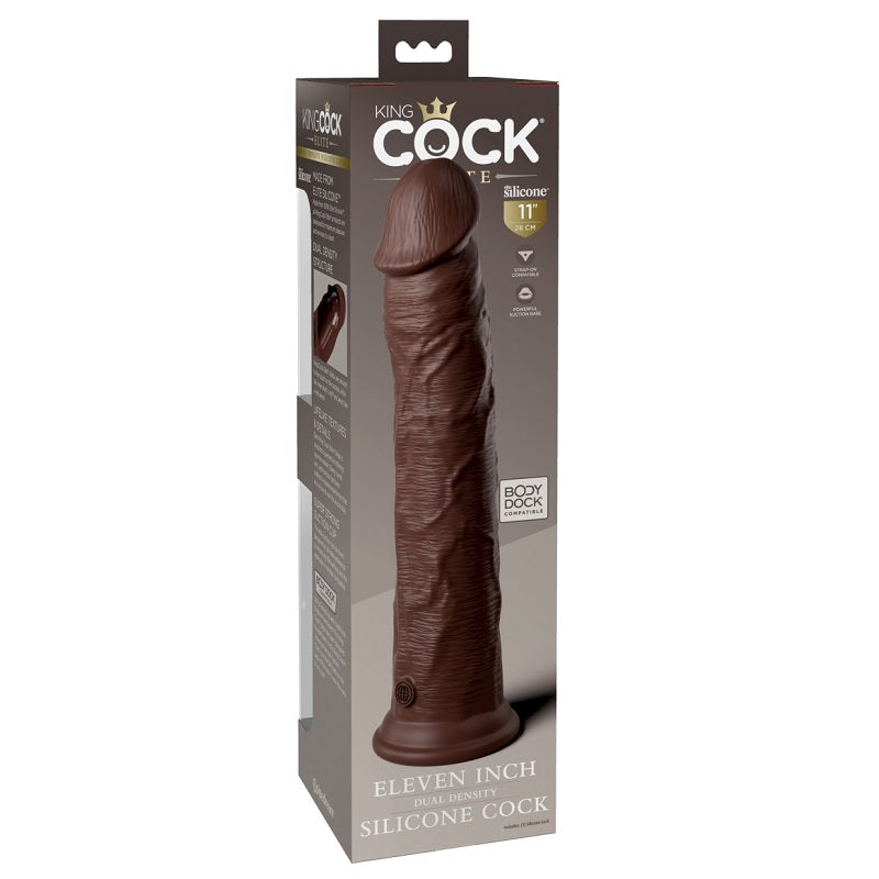 Pipedream Products King Cock Elite 11” Silicone Cock Brown