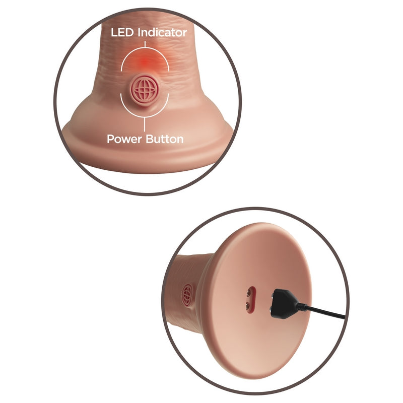 Pipedream Products King Cock Elite 6” Vibrating Silicone Cock Light