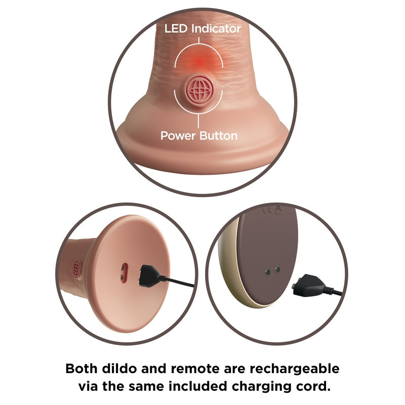 Pipedream Products King Cock Elite 9” Vibrating Silicone Cock Light