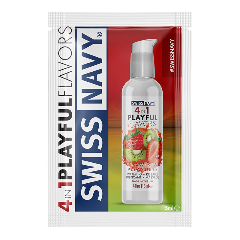 Swiss Navy Playful Flavors 4 in 1 Straw-Kiwi - XOXTOYS