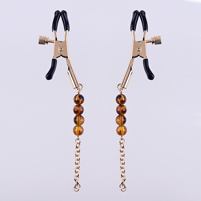 Sportsheets Sincerely Amber Beaded Nipple Clamps