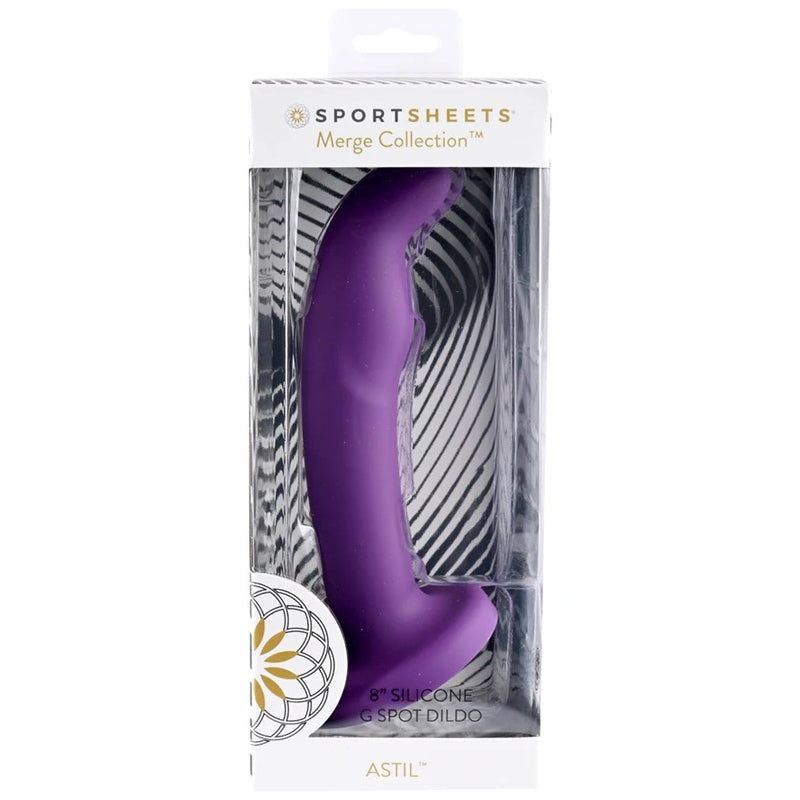 Sportsheets Astil 8” Silicone Dildo Dark Purple
