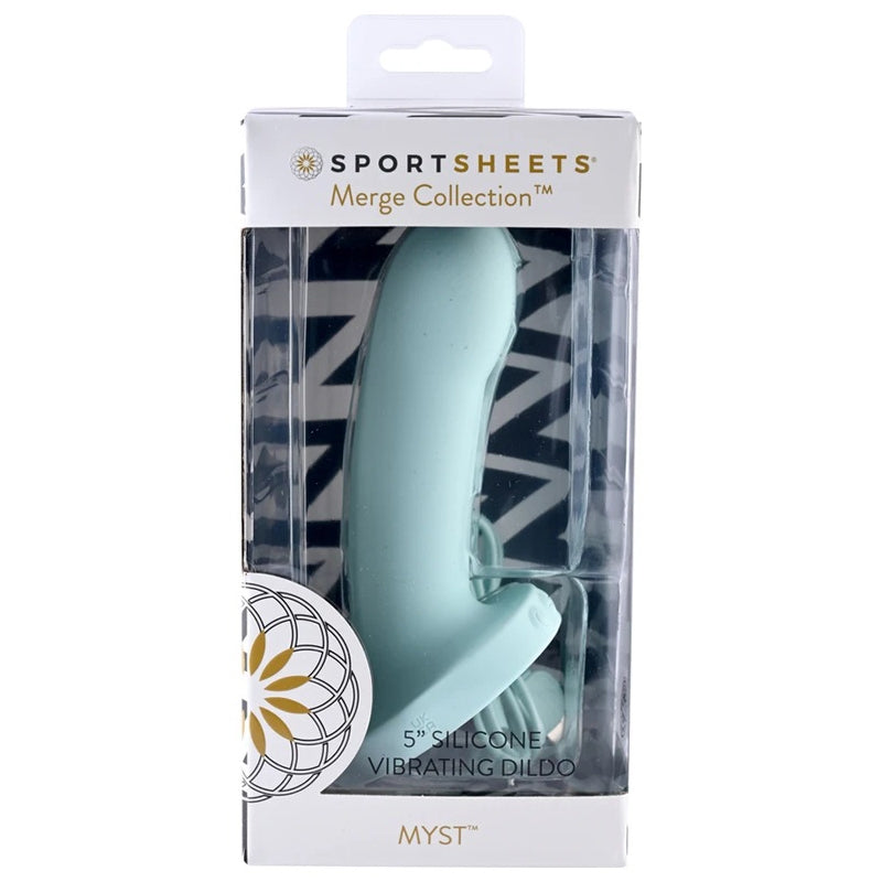Sportsheets Myst 5” Vibrating Silicone Dildo Sky Blue