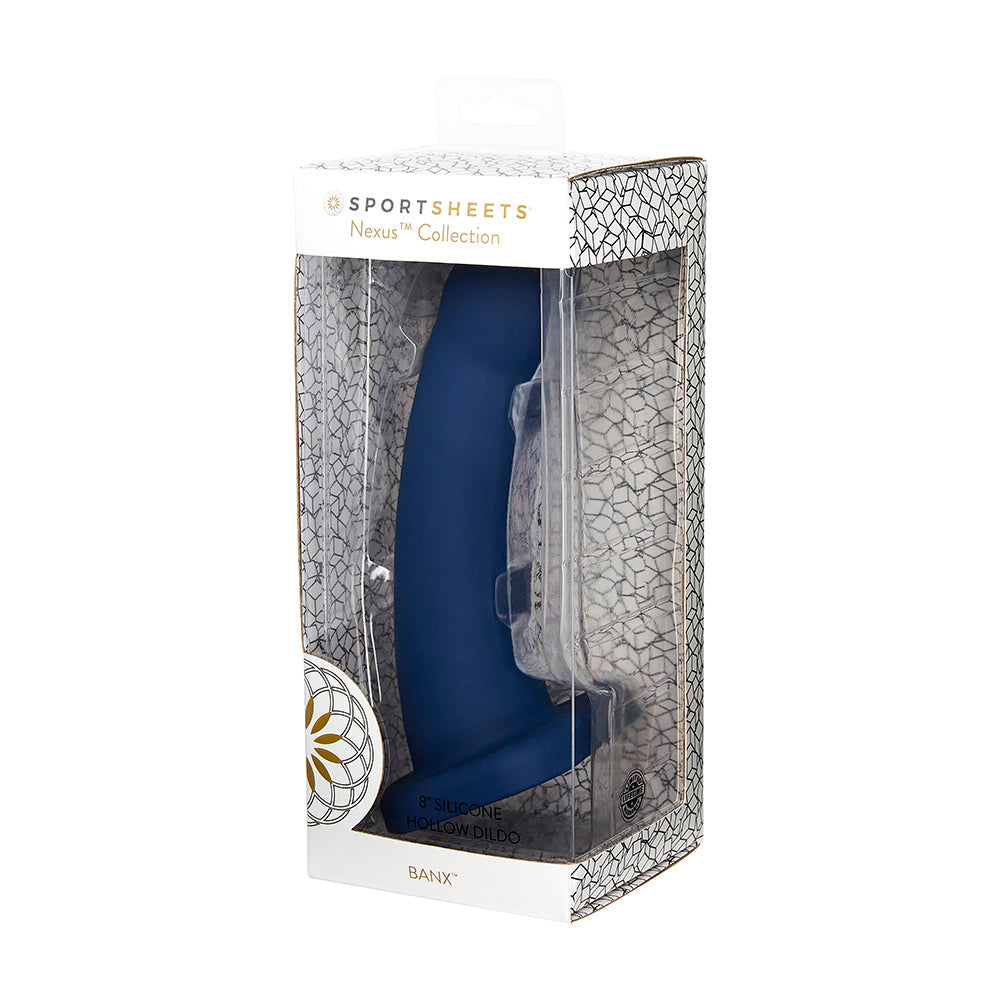 Sportsheets Nexus Banx 8" Hollow Dildo Blue