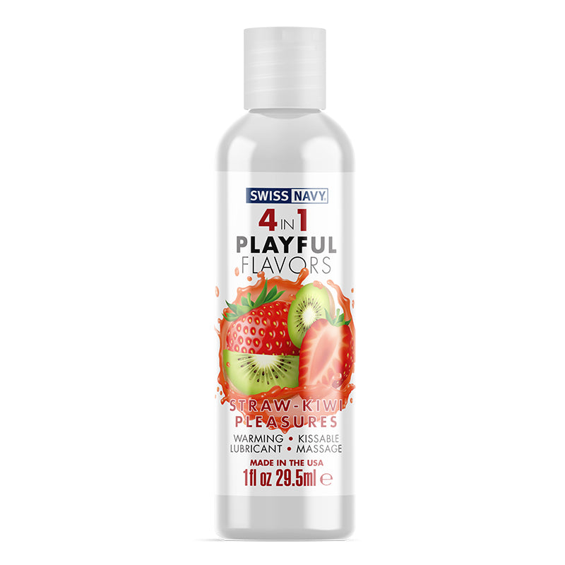 Swiss Navy Playful Flavors 4 in 1 Straw-Kiwi - XOXTOYS