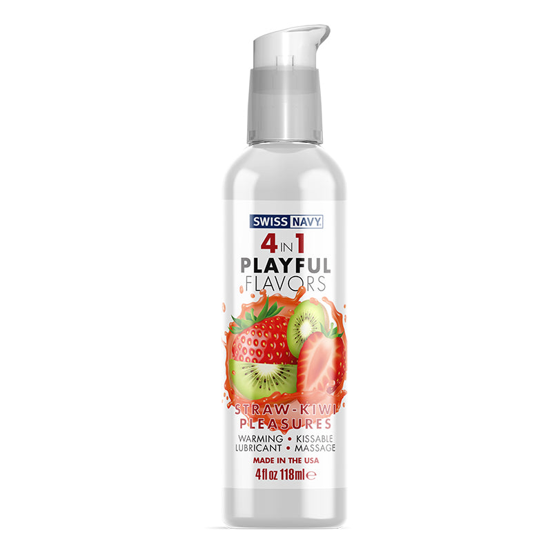 Swiss Navy Playful Flavors 4 in 1 Straw-Kiwi - XOXTOYS