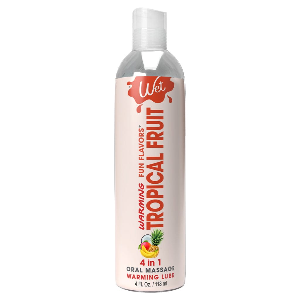 Wet Lubes & Lotions 4oz Wet Fun Flavors 4-in-1 Tropical Fruit Warming Lubricant