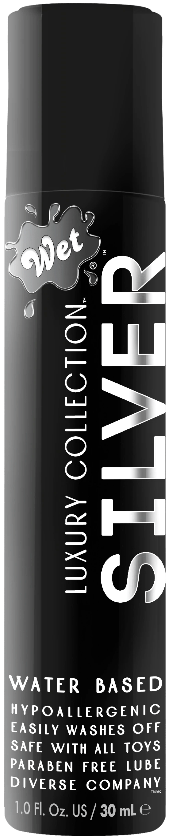 Wet Lubes & Lotions 1oz Wet Silver Water Based Lubricant