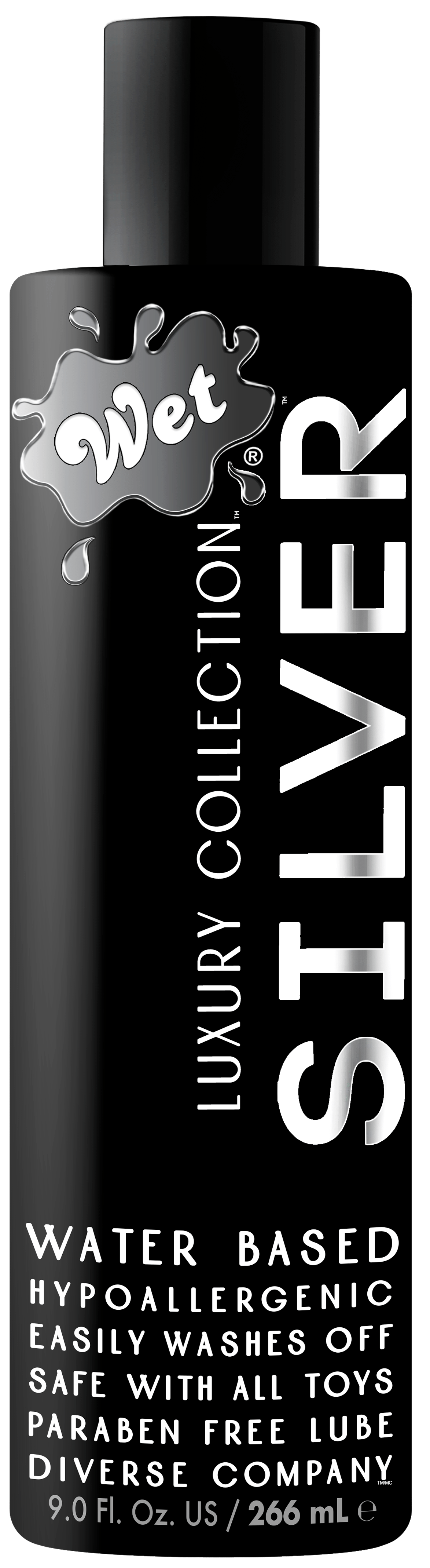 Wet Lubes & Lotions 9oz Wet Silver Water Based Lubricant