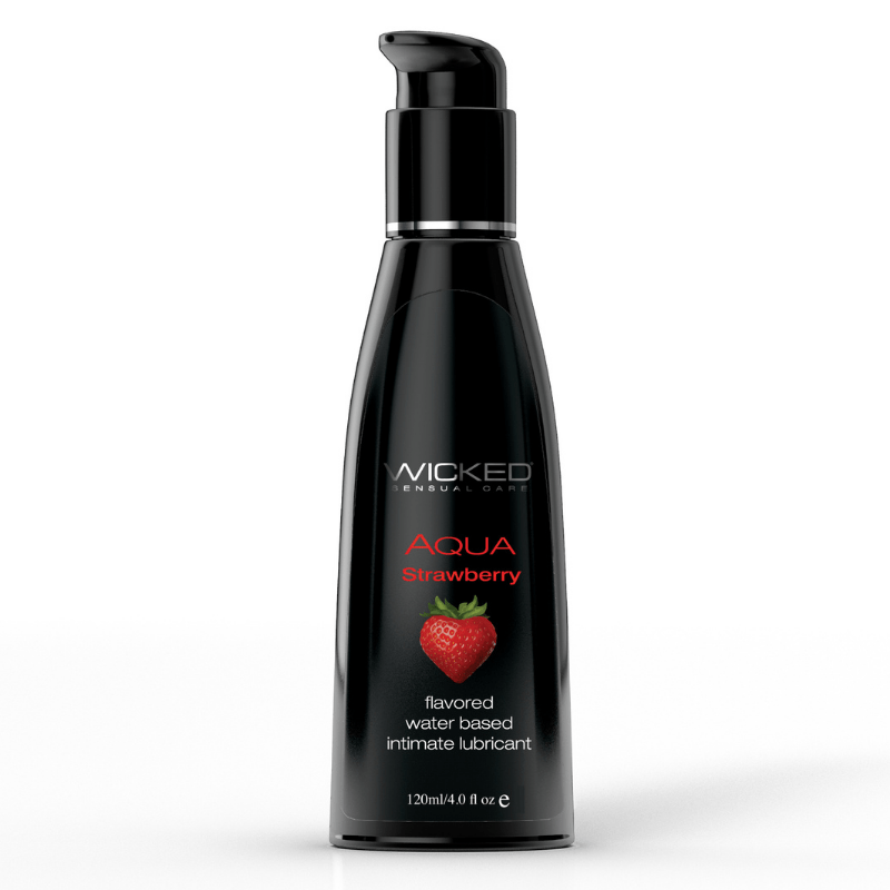 Wicked Lubes & Lotions 4 oz Wicked Aqua Strawberry Flavored Lubricant