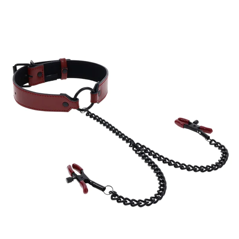 Sportsheets Saffron Collar with Nipple Clamps - XOXTOYS