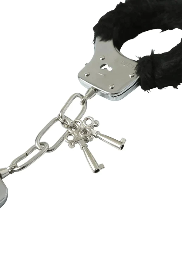 Sportsheets Sex & Mischief Black Furry Handcuffs