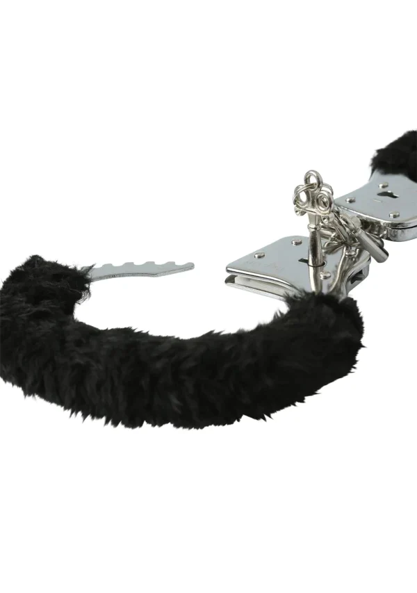 Sportsheets Sex & Mischief Black Furry Handcuffs