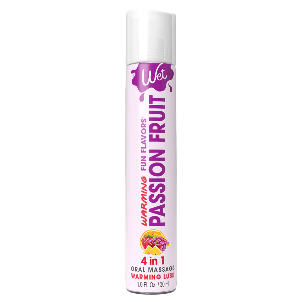 Wet Flavored Lubes 1 oz Wet Fun Flavors 4-in-1 Passion Fruit Warming Lubricant