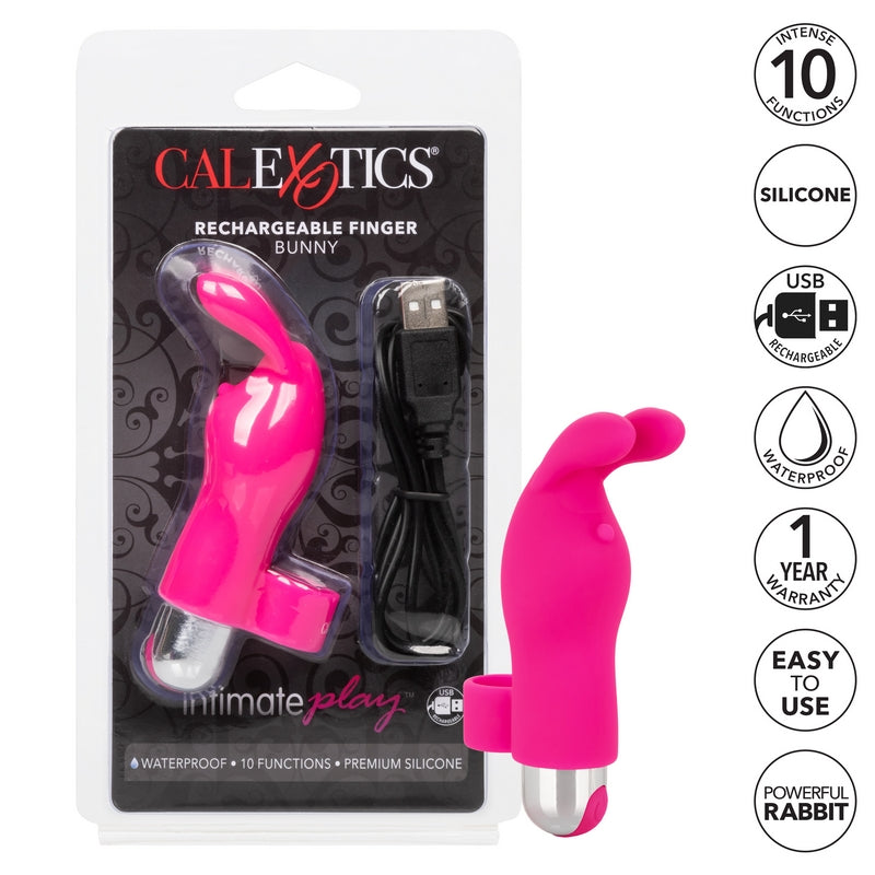 Calexotics Intimate Play Rechargeable Finger Bunny Pink