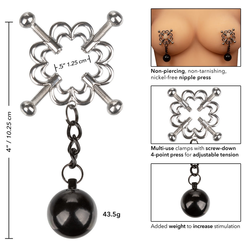 Calexotics Nipple Grips 4-Point Weighted Nipple Press