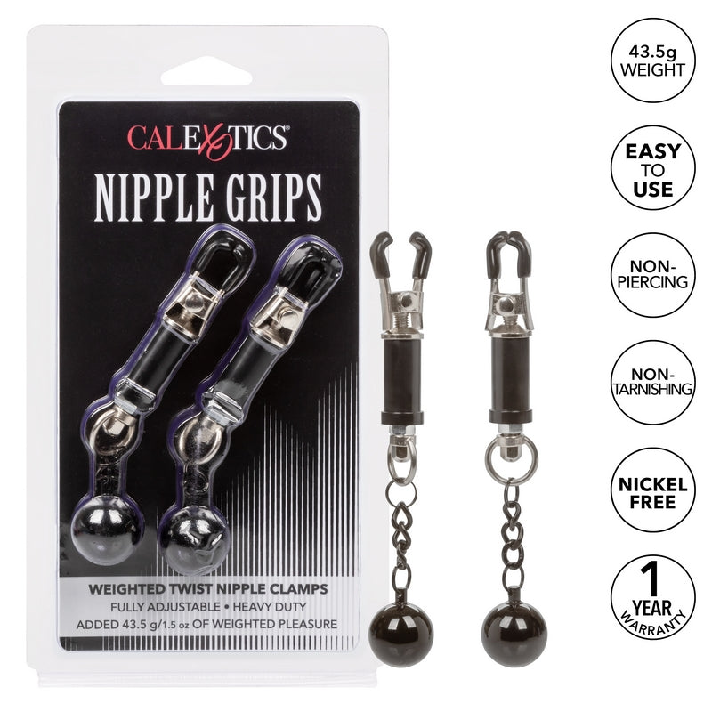 Calexotics Nipple Grips Weighted Twist Nipple Clamps