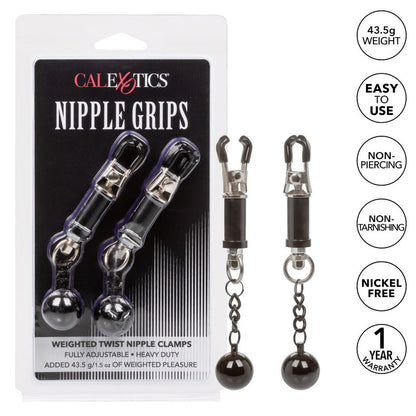 Calexotics Nipple Grips Weighted Twist Nipple Clamps