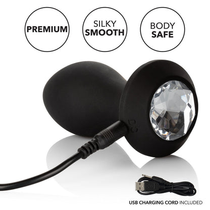 Calexotics Power Gem Vibrating Petite Crystal Probe Black