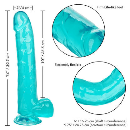 Calexotics Queen 10” Teal Jelly Dildo