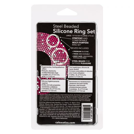 Calexotics Steel Beaded Silicone Ring Set