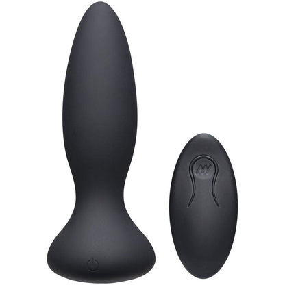 Doc Johnson A-Play Adventurous Vibrating Silicone Black Anal Plug with Remote