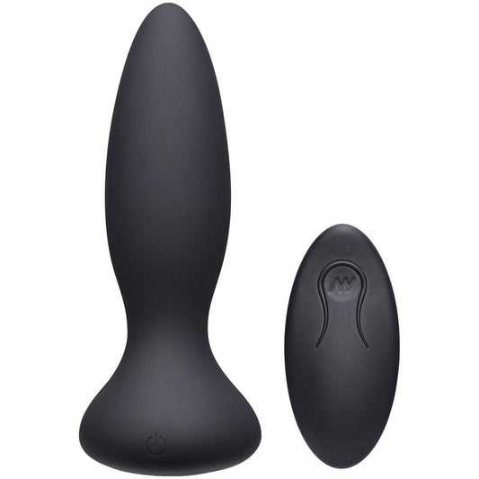 Doc Johnson A-Play Adventurous Vibrating Silicone Black Anal Plug with Remote