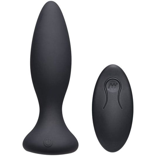 Doc Johnson A-Play Beginner Vibrating Silicone Black Anal Plug with Remote