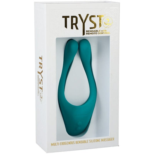 Doc Johnson Vibrators Teal Doc Johnson Tryst V2 Bendable Multi Erogenous Zone Massager with Remote