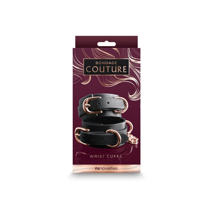 NS Novelties Bondage Couture Black Wrist Cuffs