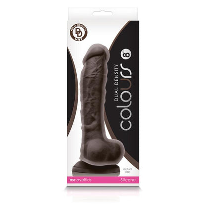 NS Novelties Colours Dual Density 8” Dildo Dark Brown