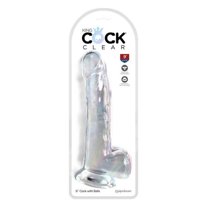 Products King Cock 9" With Balls Clear