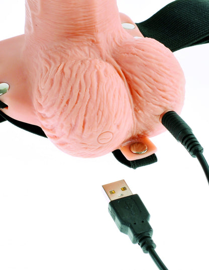 Pipedream Products Fetish Fantasy 6 Hollow Rechargeable Strap-On with Remote
