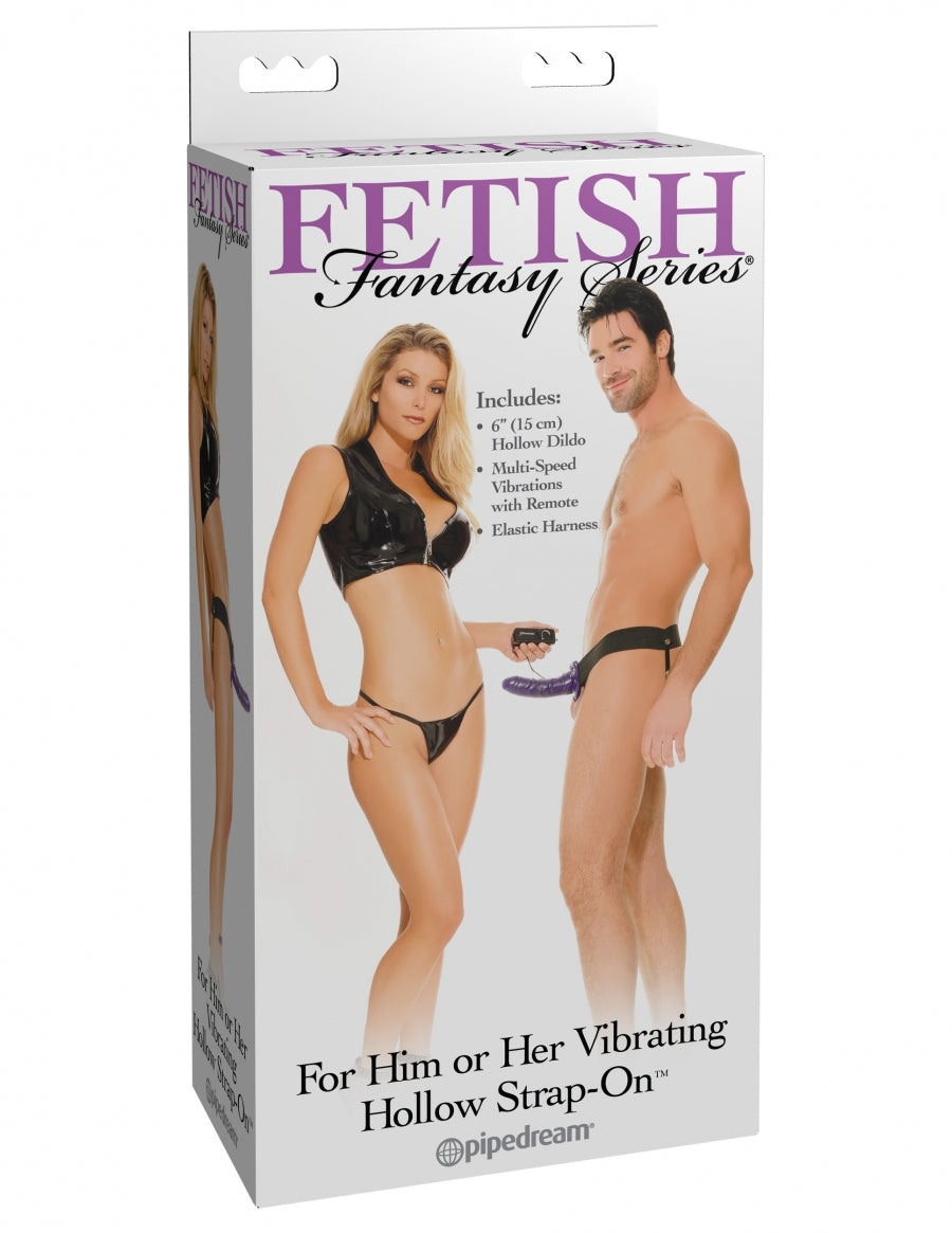 Pipedream Products Fetish Fantasy For Him or Her Vibrating Hollow Strap-On - XOXTOYS