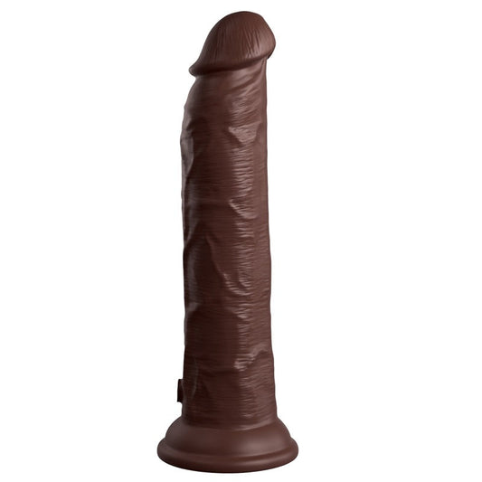 Pipedream Products King Cock Elite 9” Vibrating Silicone Cock with Remote Brown