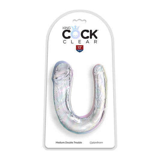 Pipedream Products Double Trouble Clear Dildo Medium
