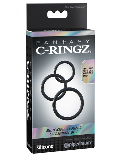 Pipedream Products Fantasy C-Ringz 3-Ring Stamina Set Black