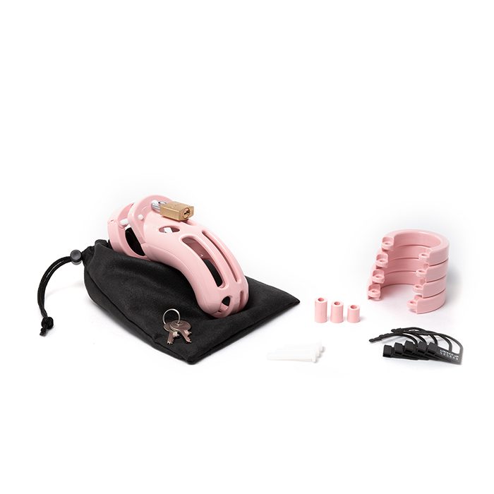 CB-X Chastity The Curve 3 3/4" Cock Cage Pink Kit