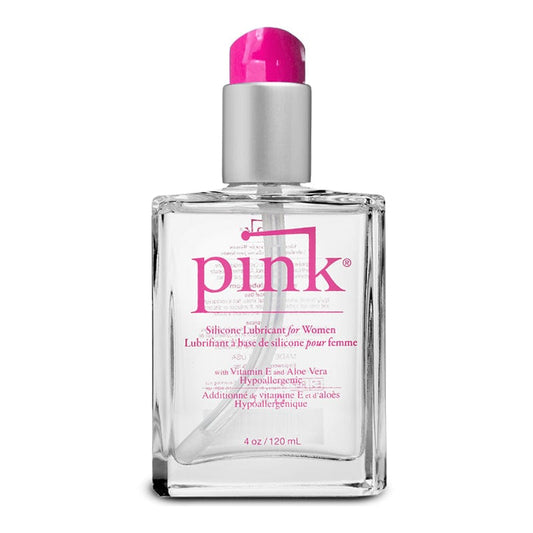 Pink Silicone Lube Glass Bottle